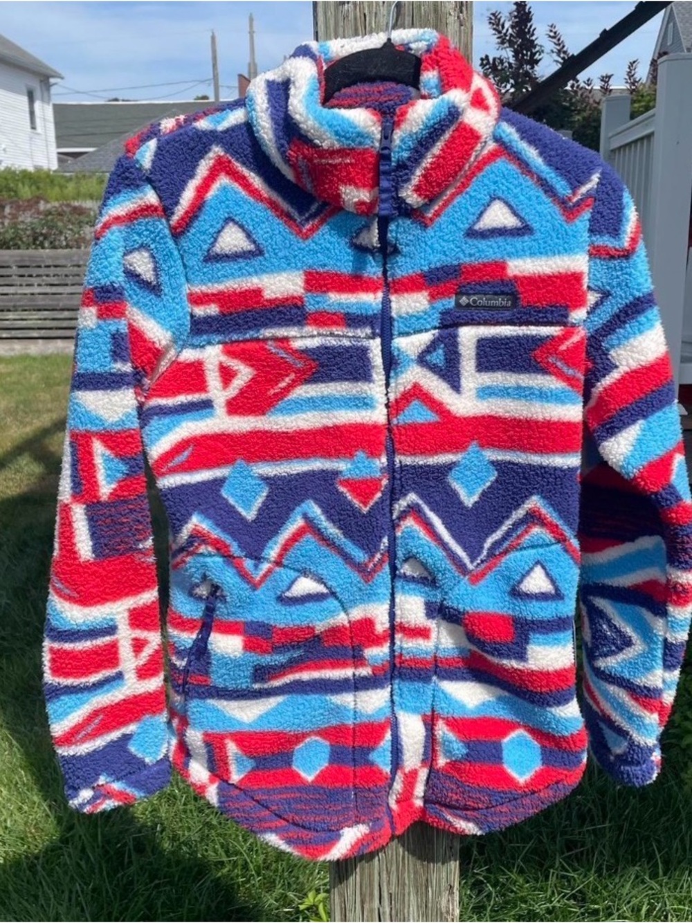 Columbia West Bend Full Zip Fleece Jacket. “Red Lily Print" Colorway. MD.